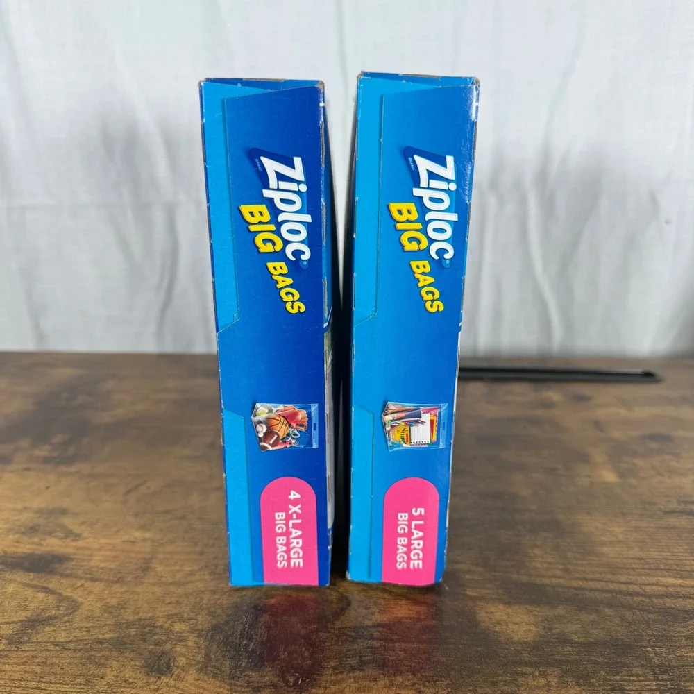 Ziploc Big Bags (2) XL & LG Stand & Fill Storage Bags NEW DISCONTINUED